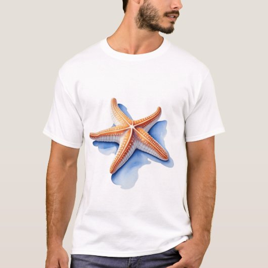 Starfish and Blue Silhouette Tシャツ (正面)
