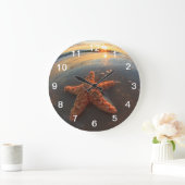 Starfish and Bubbles at Sunset ラージ壁時計 (ホーム)