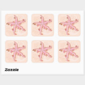 Starfish and Coral Pink Pastel Pattern スクエアシール (シート)