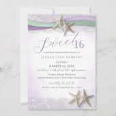 Starfish and Lace Sweet 16 招待状 (正面)