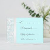 Starfish and Seashellsビーチ結婚式RSVPカード 出欠カード (スタンド正面)