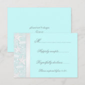 Starfish and Seashellsビーチ結婚式RSVPカード 出欠カード (正面/裏面)