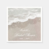 Starfish and Shells Tropical Beach Bridal Shower スタンダードカクテルナプキン (正面)