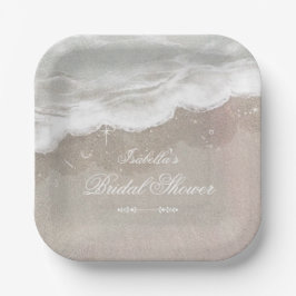 Starfish and Shells Tropical Beach Bridal Shower ペーパープレート