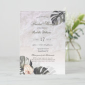 Starfish and Shells Tropical Beach Bridal Shower 招待状 (スタンド正面)