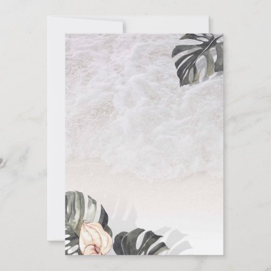 Starfish and Shells Tropical Beach Bridal Shower 招待状 (裏面)