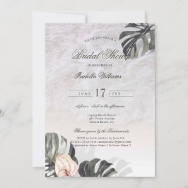 Starfish and Shells Tropical Beach Bridal Shower 招待状