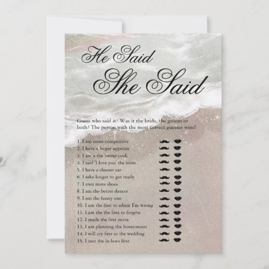 Starfish and Shells Tropical Beach Bridal Shower 招待状 (正面)