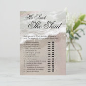 Starfish and Shells Tropical Beach Bridal Shower 招待状 (スタンド正面)