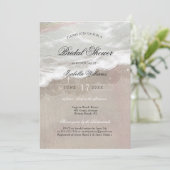 Starfish and Shells Tropical Beach Bridal Shower 招待状 (スタンド正面)