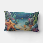 Starfish and Tropical Sea Life ランバークッション (裏面)