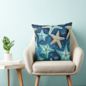 Starfish beach house throw pillow home decor クッション (椅子)