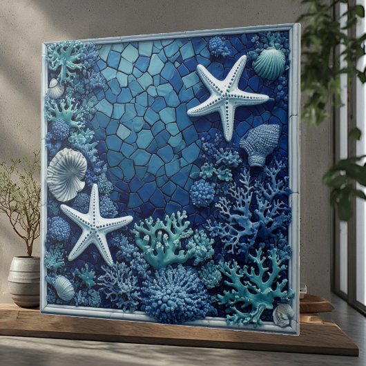 Starfish Coral Reef Seashells Coastal Decor Luxury タイル