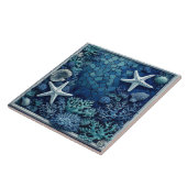 Starfish Coral Reef Seashells Coastal Decor Luxury タイル (側面)