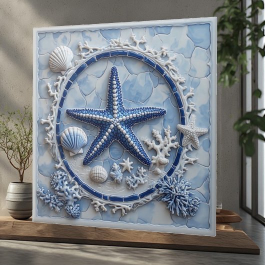 Starfish Coral Reef Seashells Coastal Ocean Luxury タイル