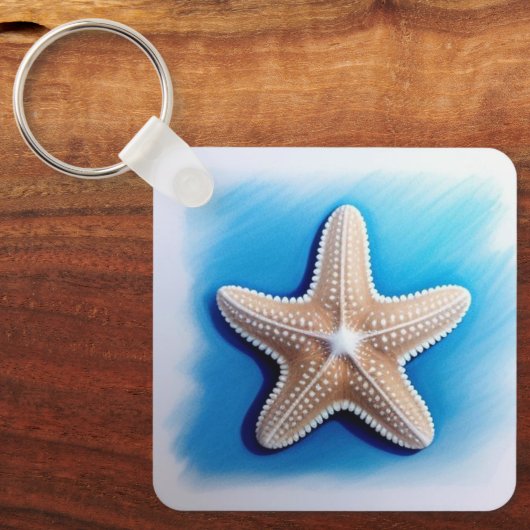 Starfish Crayon Drawing キーホルダー (正面)