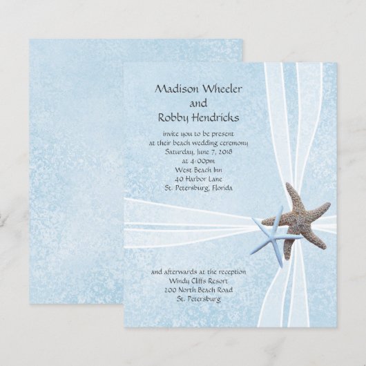 Starfish Gift Box Wedding Ceremony Invitations (正面/裏面)