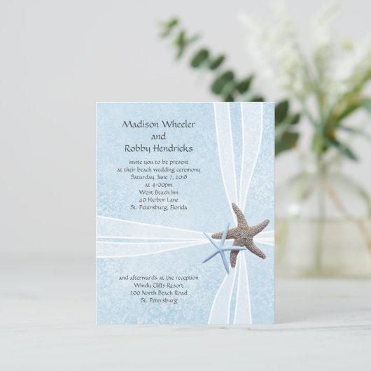 Starfish Gift Box Wedding Ceremony Invitations (スタンド正面)