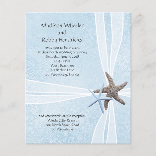 Starfish Gift Box Wedding Ceremony Invitations (正面)