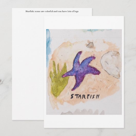 Starfish Greeting Card 招待状 (正面/裏面)