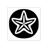 Starfish in Black Circle ラバースタンプ (インプリント)