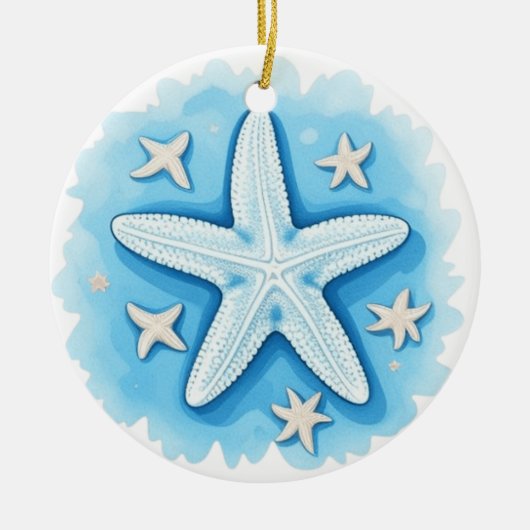 Starfish in Blue セラミックオーナメント (正面)