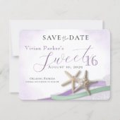 Starfish Lace Sweet 16 Save the Date (正面)