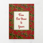 Starfish n Holly 2枚の大きな写真がクリスマスを飾った 三つ折りクリスマスカード (カバー)