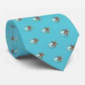 Starfish n Ornament Aqua Blue Christmas Tie ネクタイ (ロール)