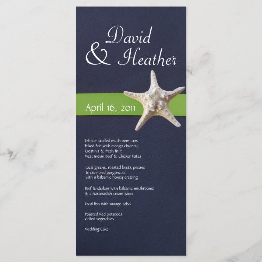 Starfish Navy航海のとKelly Greenのメニュー プログラム (正面)