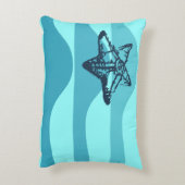 Starfish & Ocean Waves Lumbar Cushion アクセントクッション (裏面(縦))