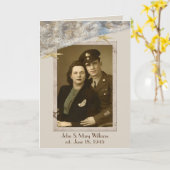 Starfish Onビーチ記念日フォトフレーム カード (黄色い花)