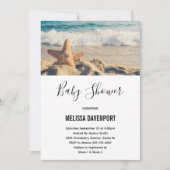 Starfish on a sandyビーチ写真ベビーシャワー 招待状 (正面)