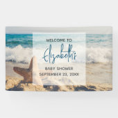 Starfish on a sandyビーチ写真ベビーシャワー 横断幕 (横)