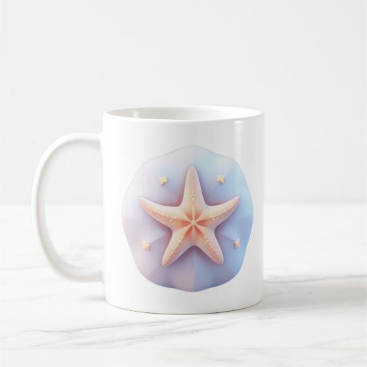 Starfish on a Unique-Shaped Stone コーヒーマグカップ (左)