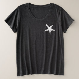 Starfish on Front/CT Logo on Back プラスサイズTシャツ