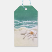 Starfish on the Beach Teal Sea Water Partyのお気に入り ギフトタグ (裏面)
