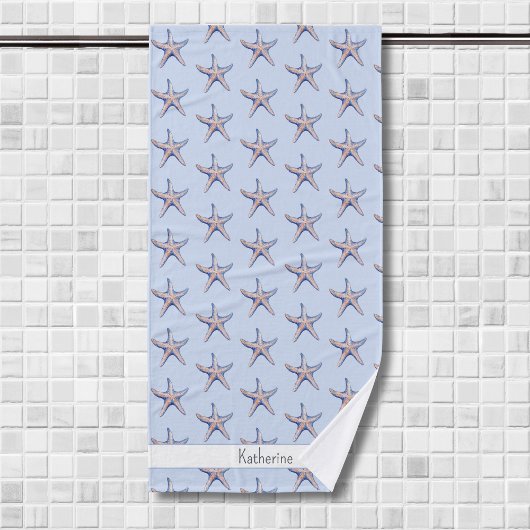 Starfish Pattern Beach House Custom Name バスタオル