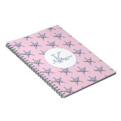 Starfish Pattern Beach Marine Custom Name  ノートブック (右側)