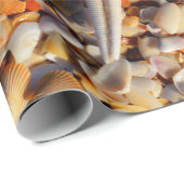 Starfish Seashellsの分離の背景 ラッピングペーパー (ロールコーナー)