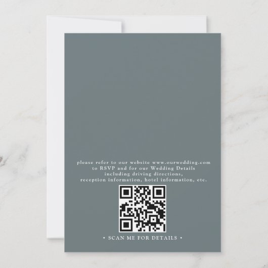 Starfish Seashells Tropical Beach QR Code Wedding 招待状 (裏面)
