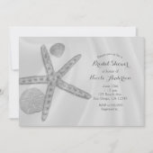 Starfish & Shellsビーチブライダルシャワーまたは結婚の 招待状 (正面)