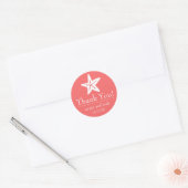 Starfish Thank You Labels (Coral) ラウンドシール (封筒)