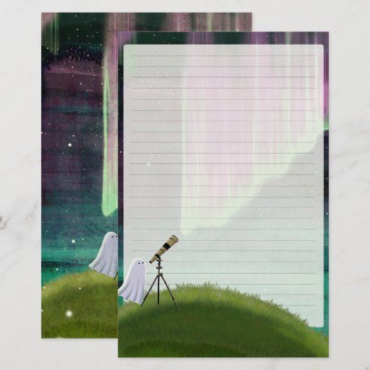 Stargazer - Cute Ghost Letter Writing 便箋 (正面/裏面)