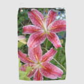 Stargazer Lilies Garden Floral ゴルフタオル (正面)