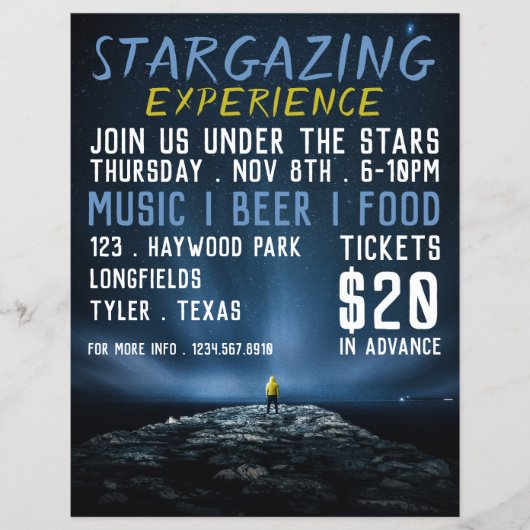 Stargazer Portrait, Planetarium Event Advertising チラシ (正面)