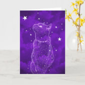 Stargazing Cat Greeting Card カード (黄色い花)