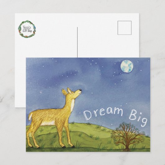Stargazing Deer Postcard ポストカード (正面/裏面)