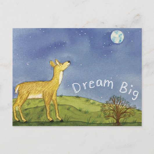 Stargazing Deer Postcard ポストカード (正面)