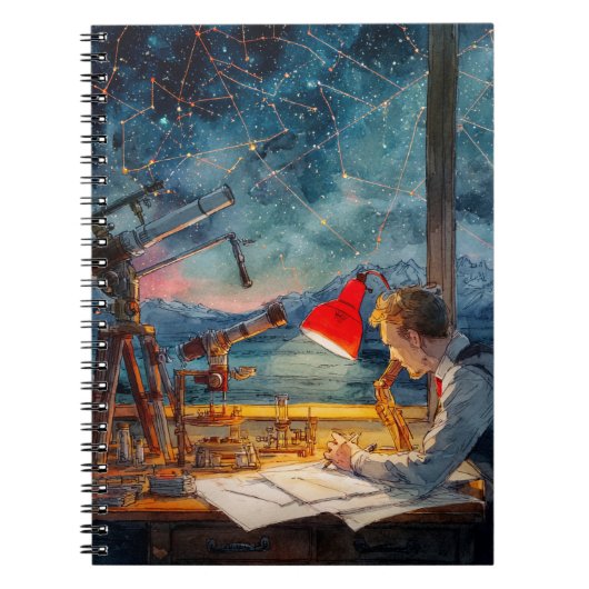 Stargazing Dreamer Colorful Constellation Notebook ノートブック (正面)